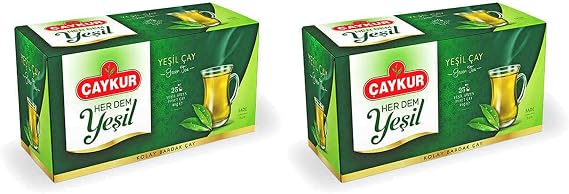 Çaykur Yeşilçay Süzme Poşet Sade 40 gr x 12 2li paket