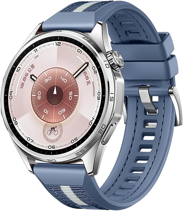 VeveXiao 22mm Rubber Strap Compatible with Huawei Watch GT 6/5/4/3 46mm, Soft Durable Bracelet Nylon Silicone Replacement Band for Huawei Watch GT 6/5/4/3 Pro 46mm
