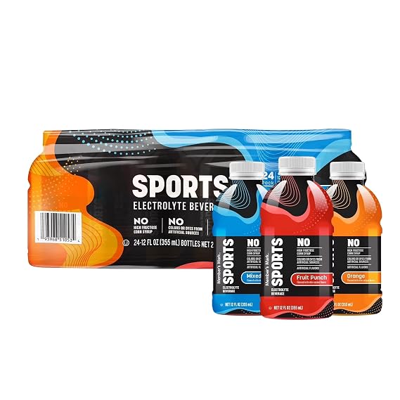 Sports Drink Variety Pack, 12 fl oz Bottles (24 Pack) - Electrolyte Hydration - Includes Fruit Punch, Mixed Berry, and Orange - Rapid Recovery Fuel for Athletes