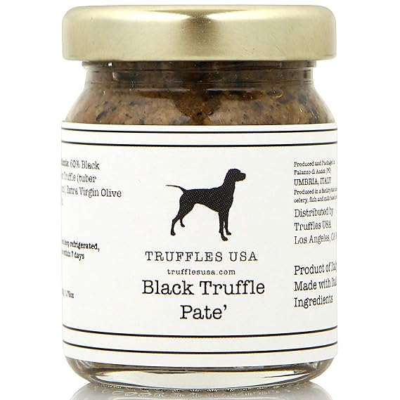 TRUFFLES USA Black Truffle Pate' Jar - Imported from Italy - Natural Ingredients - Fresh Sauce for Pasta, Chicken, Steak, Vegetables, Bread - Unique Gourmet Recipe
