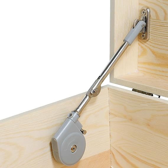 Lid Stay 105 Degree Open with Soft Close, Lid Support for Toy Box and Upward Top-Opening Flap Doors, Easy to Install