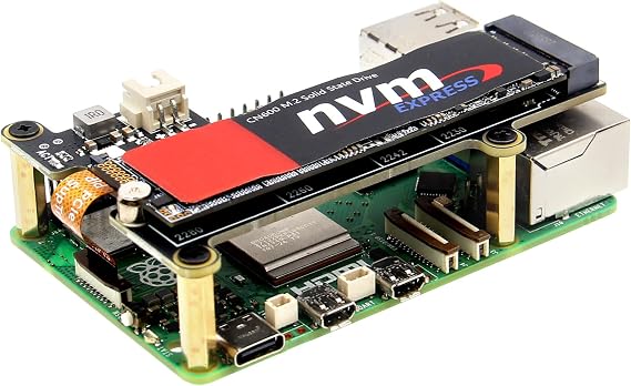 Geekworm X1001 PCIe to M.2 HAT Key-M NVMe SSD PIP Board for Raspberry Pi 5
