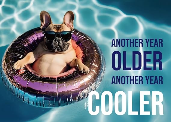 Gooji Funny Birthday Card for Men - Cute Dog Birthday Card for Husband, Dad, Son, Brother, Grandpa - Humorous Card for Boyfriend, Uncle, Friend - Premium Greeting Card with Cool Bulldog Design