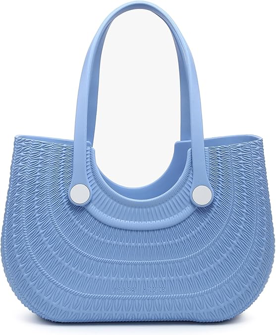 Blythe Medium Rubber Beach Bag, Travel Tote Handbag for Women