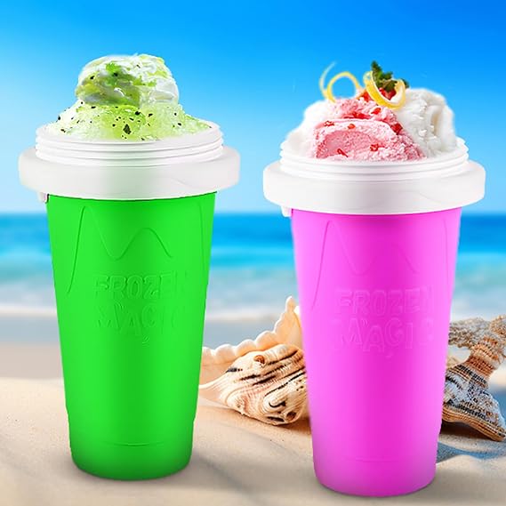 Slushie Maker Cup,Quick Frozen Slushee Cup with 2 in 1 Straw & Spoon