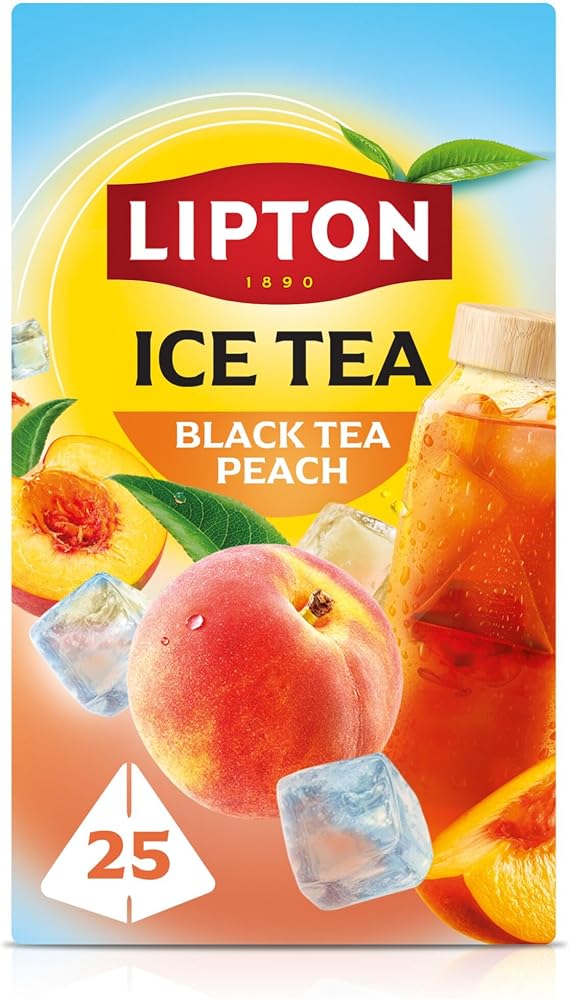 Lipton Ice Tea Black Tea Peach, 25 Teabags, Zero Calories & Zero Sugar