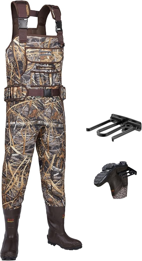 HISEA Chest Waders for Men 800G Insulated Neoprene Hunting Wader Waterproof | 4.5mm Neoprene, with BooT hanger, for Fishing & Duck Hunting