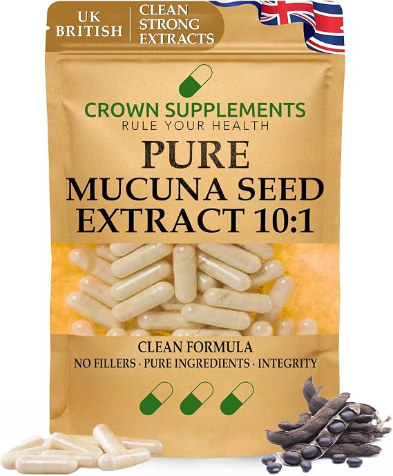 Pure Clean Mucunas Extract 10:1 | Clean Supplements UK | Crown Supplements (270 Capsules)
