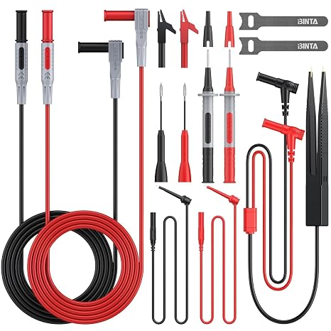 BINTA 11-Piece Multimeter Leads Kit CATII 1000V/ 19A with Alligator Clips