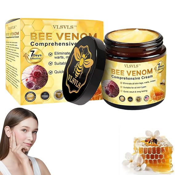 Bee Venom Comprehensive Cream, Professional Bee Venom Skin Treatment Cream, Bee Venom Skin Restoration Cream-50g, Repair, Moisturize and lift 3 in 1, for All skin Types (1 Pack)