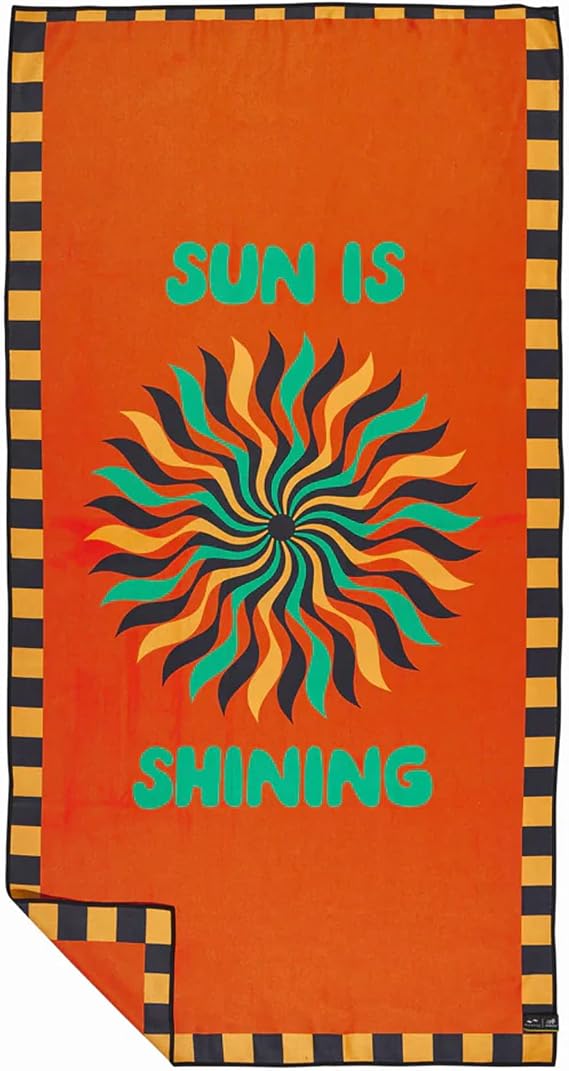 Slowtide x Bob Marley, Sun is Shining Travel Towel Quick Dry and Highly Absorbent, Lightweight and Packable, 60 x 30 Inches