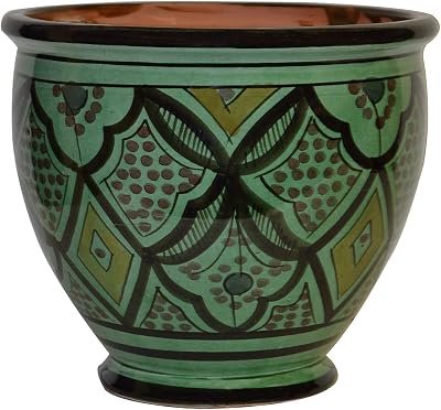 Treasures Of Morocco Pots Flower Pot Moroccan Spanish Garden Drain Hole Ceramic Planter Handmade