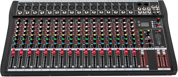 Professional Audio Mixer Sound Board Console, 16 Channel Bluetooth Live Studio Audio Mixer Live Studio Mixing Console 110V Studio Mixing Console Board