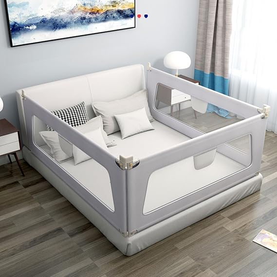 Toddler Bed Rail Guard, Toddler Kids Bed Guard Rail, Baby Bed Rail Guard for Bed Ends, All Around Sturdy Baby Bed Fence, with Reinforced Anchor Safety SystemA 75"