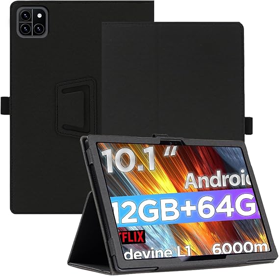 Tablet Case for Callsky Cpad 10 Android Tablet 10.1 inch, Premium PU Leather Folio Folding Stand Protective Case Cover with Hand Strap Magnet for Callsky-Tab Cpad 10, Black