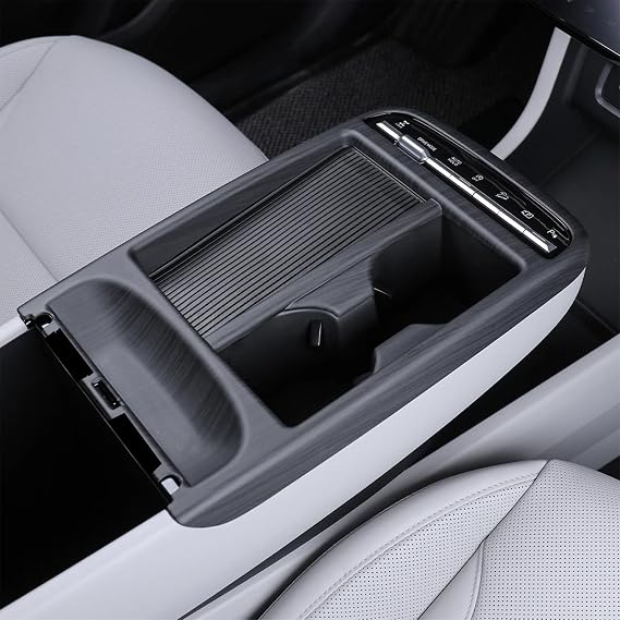 Gear Shift Panel Cover Trim Compatible with Hyundai Tucson 2025 Accessories (Wood Grain)