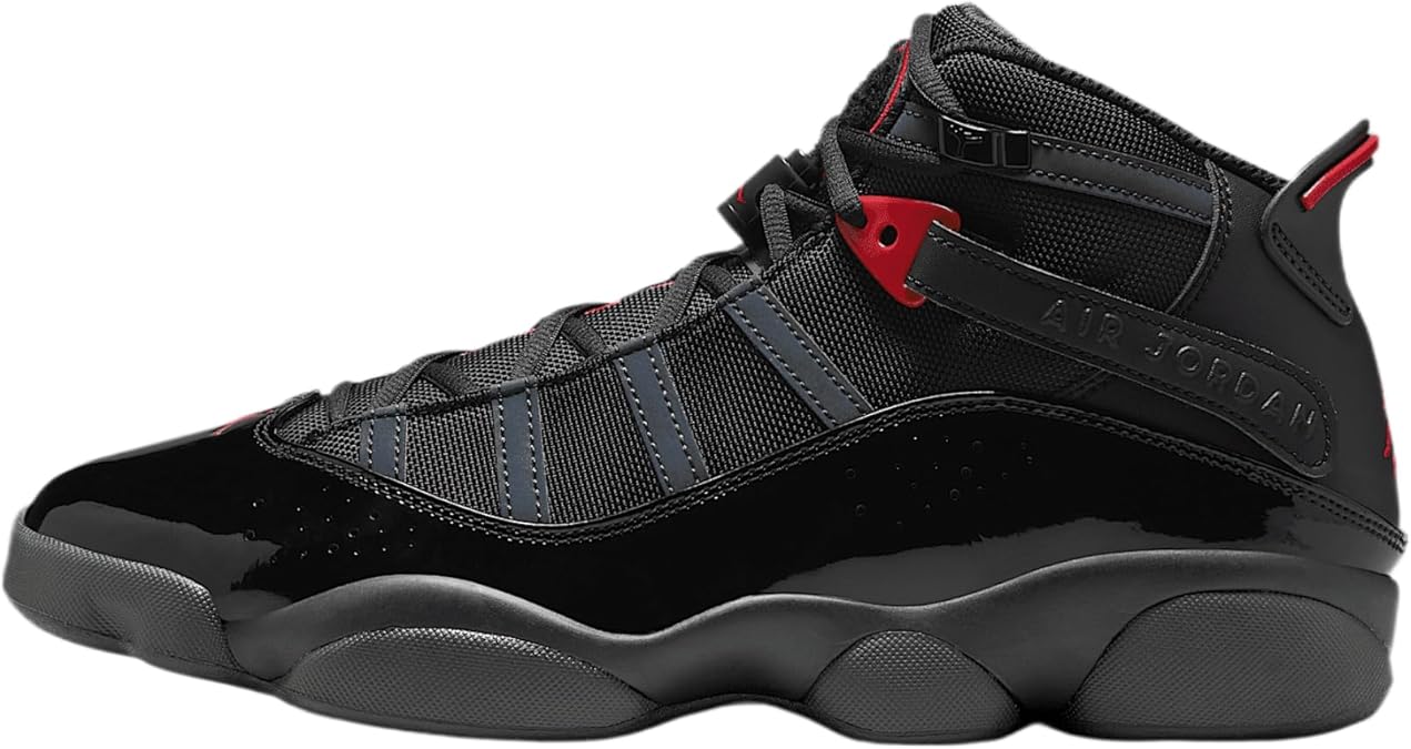 Jordan 6 Rings Men's Shoes (322992-026, Black/Anthracite/Fire Red) Size 10