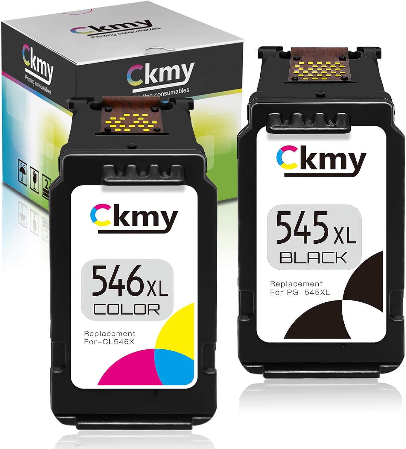 545 546 XL Remanufactured for Canon PG-545XL CL-546XL Ink Cartridges for Canon MG2450 MG2550s MG2550 MG2950 MG3050 MG3051 TS3150 TS3151 MX495 iP2850 TR4550 Printer 1 Black, 1 Colour
