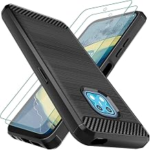 Osophter Cellular Phone Case for Nokia XR20, Rubber Protective Cover with Built-in Screen Protector & 2pcs Screen Protector, Shock-Absorption TPU, Black