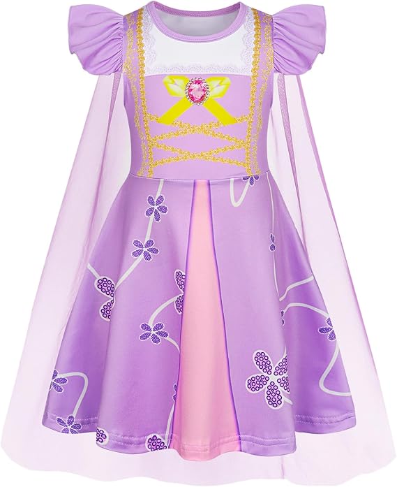 WonderBabe Princess Costume Toddlers Halloween Dress up Outfit with Cape