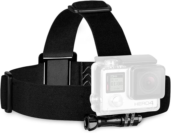 SSE Adjustable Head Strap Camera Mount with Waterproof Case for GoPro Hero 3/4/5/6/7/8/9/10/11/12/13/14 Secure, Comfortable Head Mount for Hands-Free Filming Perfect for Action and Sports