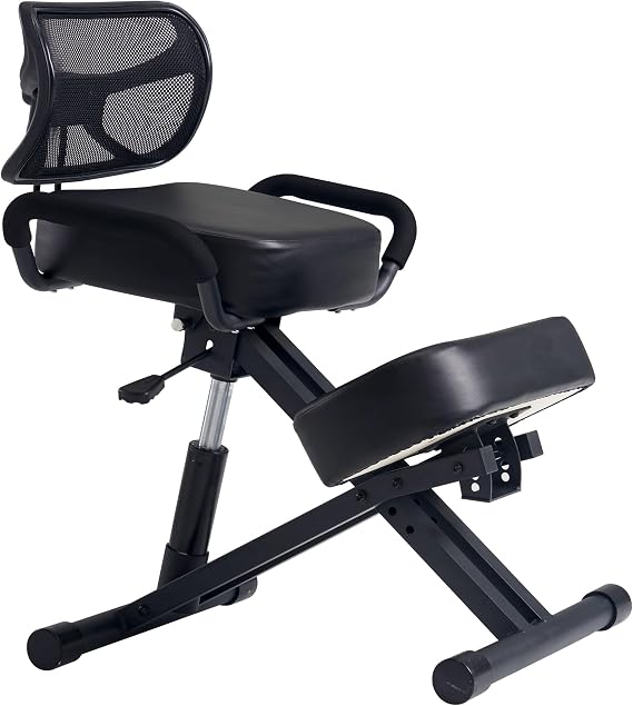 Master Massage Ergonomic Kneeling Chair with Back Support for Office -Posture Chair with Angled Seat and Backrest for Home and Office-Posture Correction Stool-Improve Your Posture