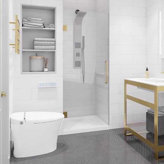 ANZZI 72" X 30" Frameless Frosted Shower Door in Brushed Gold, Passion