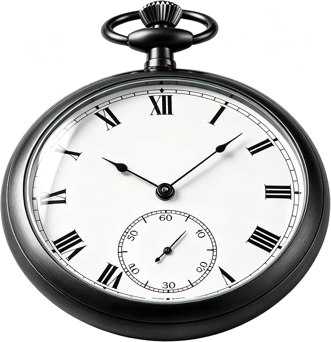Resistance Full Steel Pocket Watch Mechanical Hand Wind Antique Clock Honed Stainless Original with Chain & Box