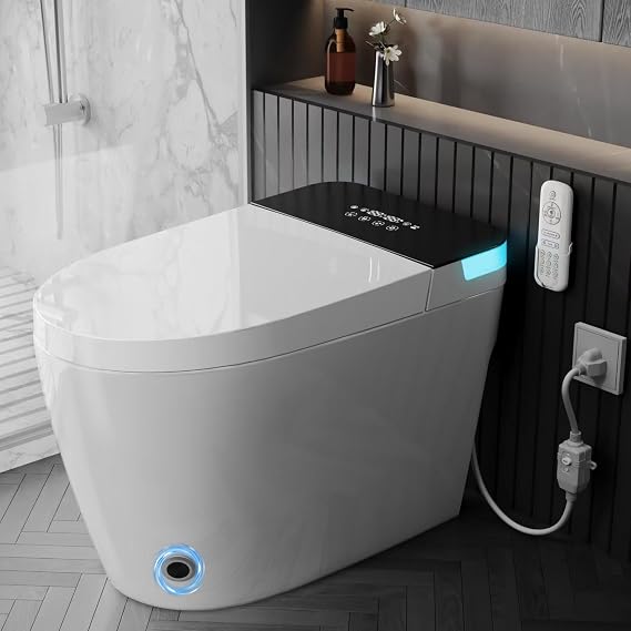 TDH Luxury Smart Toilet with Bidet Built In,Instant Warm Water Dryer Heated