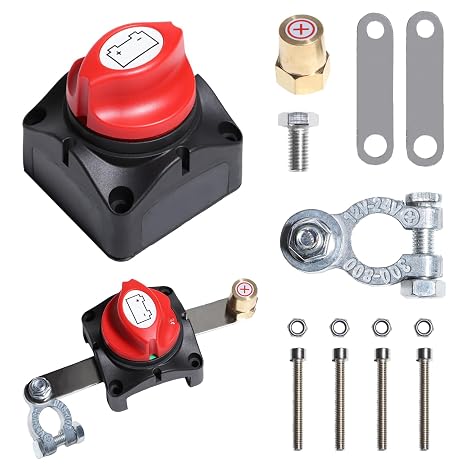 Top Post Battery Disconnect Switch 275A 12V-48V Kill Cut Off | Negative On/Off Waterproof Isolation Marine Master for Car RV Boat ATV UTV Vehicles Heavy-Duty