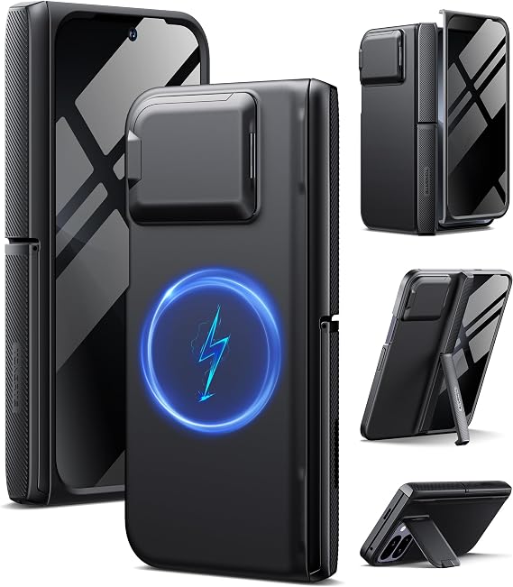 TONGATE Magnetic for Pixel 10 Pro Fold Case with Privacy Screen Protector | Compatible with MagSafe, Built-in Camera Cover & Stand, Full-Body Hinge Protection Rugged Case for Google 10 Pro Fold