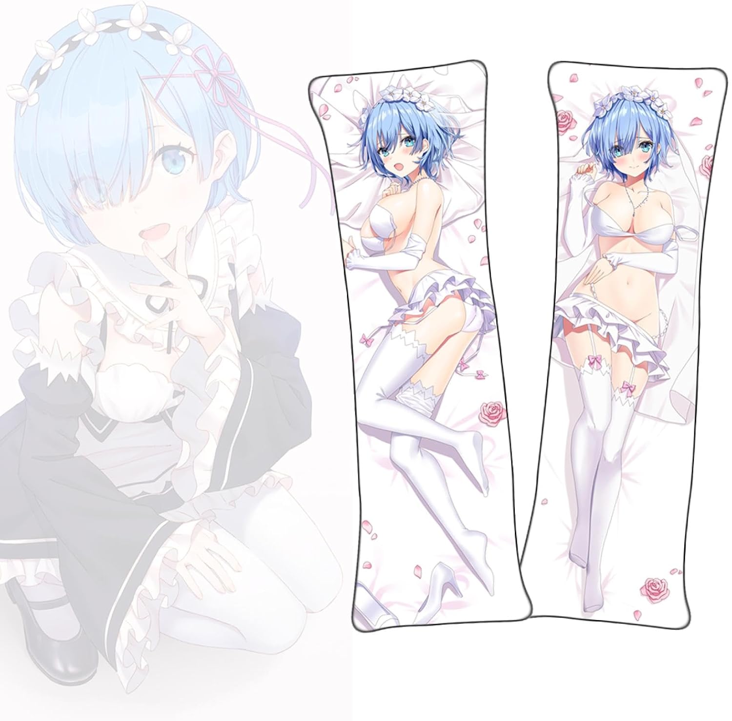 Dakimakura Re:Zero Rem Anime Dakimakura Life-Size Double Sided Body Pillow Cover
