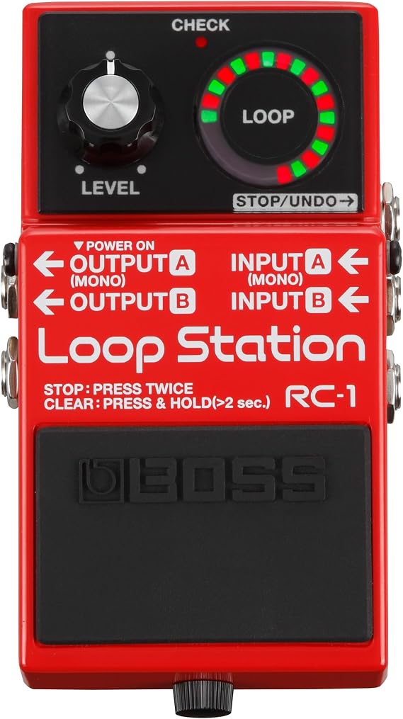 BOSS RC-1 Loop Station Pedal | Industry Standard Simple Looper for Guitar, Bass, Keyboards & More | 24-Segment LED Indicator | 12 Minutes of Record Time | Record, Playback, Overdub, Undo & Redo Loops | Bass Keyboards and More, 24-Segment LED Indicator, 12 Minutes of Record Time, Record, Playback, Overdub, Undo and Redo Loops