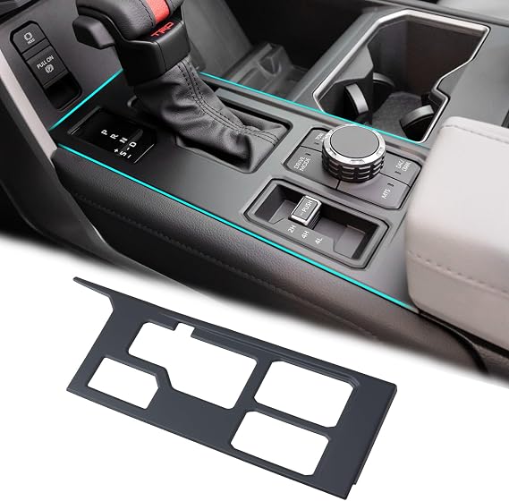 JDMCAR Central Control Gear Shift Panel Trim Cover Compatible with 2022 2023 2024 2025 2026 Toyota Tundra/Sequoia Accessories, Gear Shift Control Anti-Scratch Panel Decorative Sticker -Matte Black