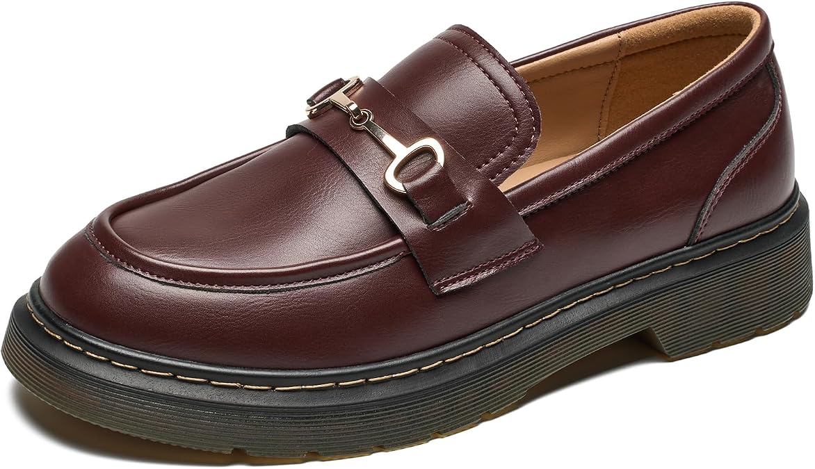 Slip On Chunky Loafers for Women Comfortable Oxford Platform Loafers Lug Sole