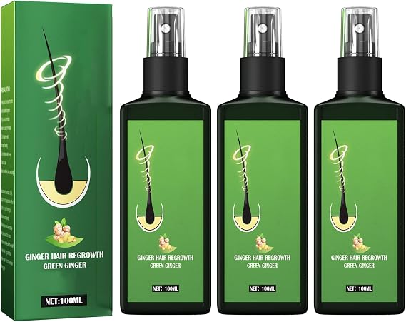 Growthplus Nourishing Ginger Spray Regrowth Nourishing Ginger Spray Ginger Hair Growth Serum Spray 100 ml Organic Growth Plus Natural Hair Growth for Men Women (3 Pieces)