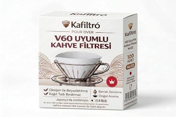 Hario V60-02 Uyumlu Beyaz Kahve Filtresi