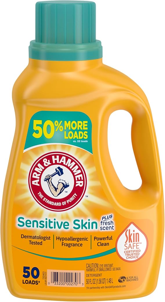 Arm & Hammer, Liquid Detergent Sensitive Skin Plus Fresh Scent, 50 Fl Oz