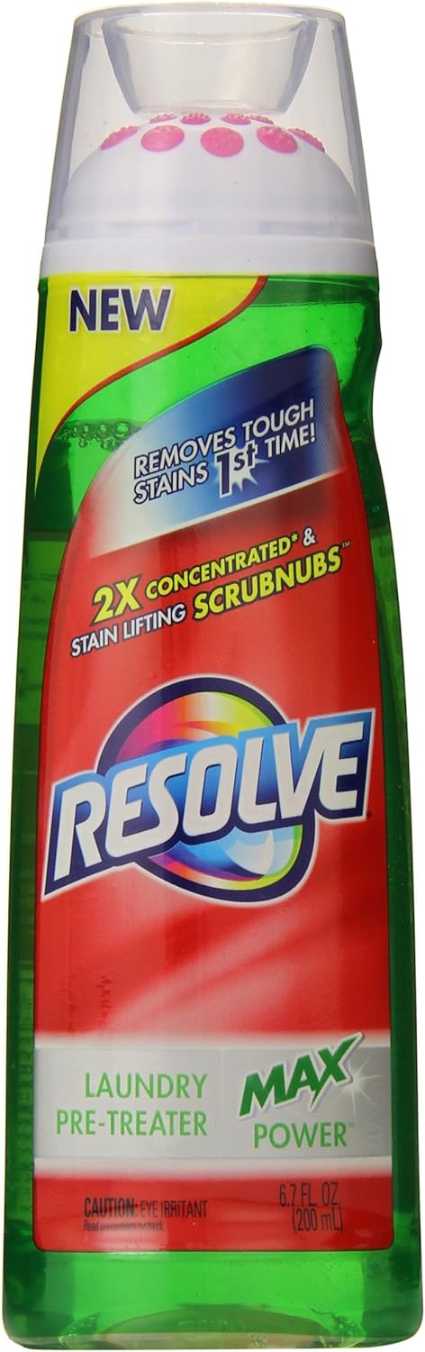 Resolve Max Power Pre-Treat Laundry Stain Remover and Maxpower Gel, 6.7 Ounce Pack of 8