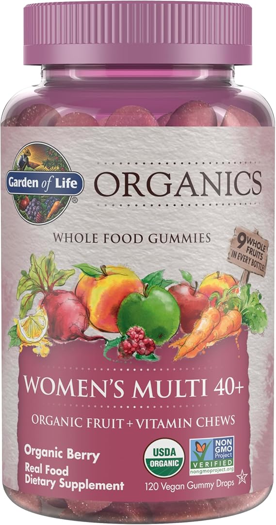 Garden of Life Organics Women 40+ Multivitamin Gummies, Berry, 120 Gummies