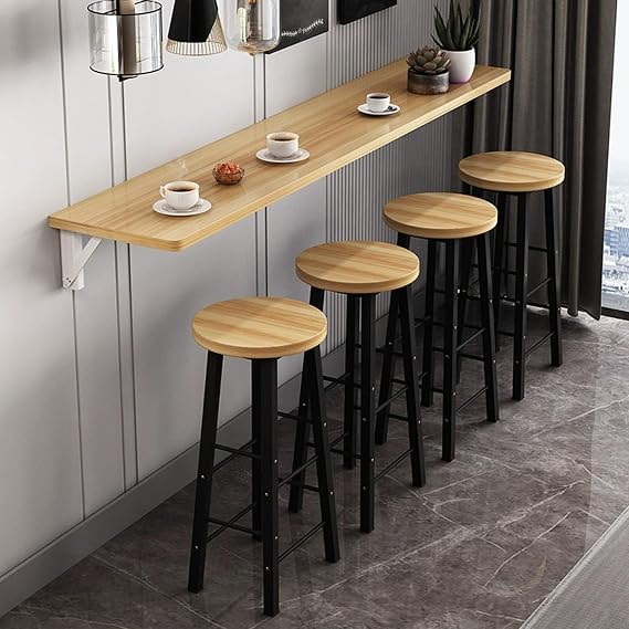 Folding table wall hanging home narrow long table wall hanging dining table folding kitchen wall hanging folding desk restaurant milk tea shop bar homegardenevent indoormultifunctional simple  Col
