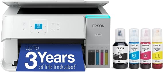 Epson EcoTank ET-2980 Wireless Color All-in-One Supertank Printer - White