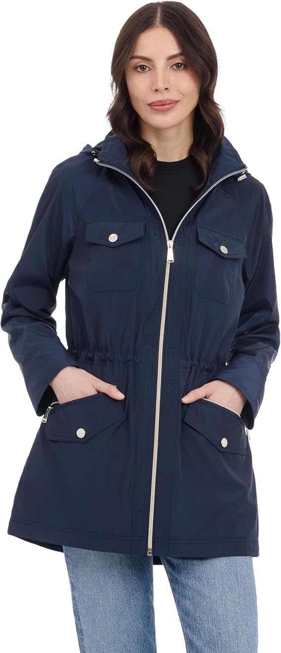 Michael Kors Women's Hooded Anorak Raincoat and Windbreaker