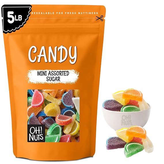 Oh! Nuts Jelly Fruit Slices Mini Candy 5lb - Fruit Candy, Jelly Fruits