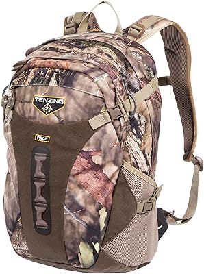 TENZING Pace Day Pack, Mossy Oak Break-Up Country, 1,600-Cubic-Inch Low-Profile Ultra Soft Quiet Durable Hunting Backpack with Multiple Pockets & Water Reservoir Compartment