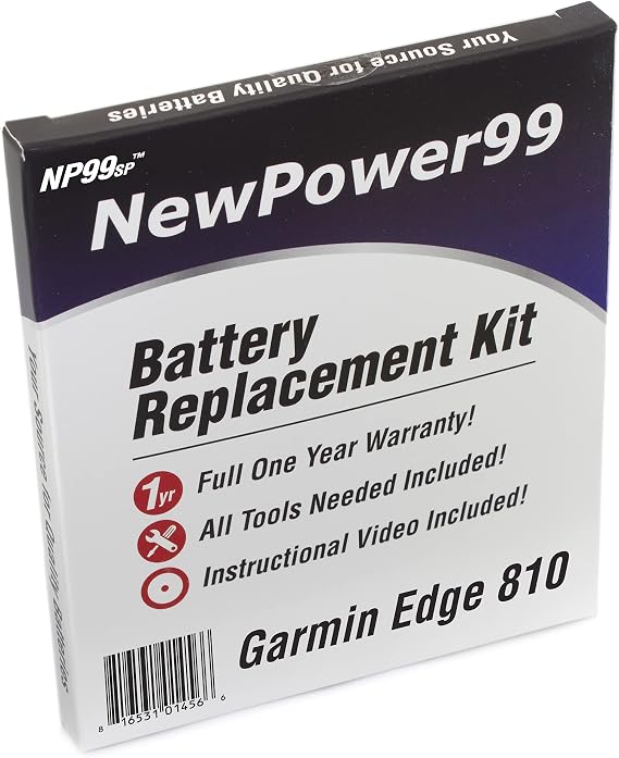 NewPower99 Battery Replacement Kit for Garmin Edge 810 with Tools, Video Instructions, Long Life Battery