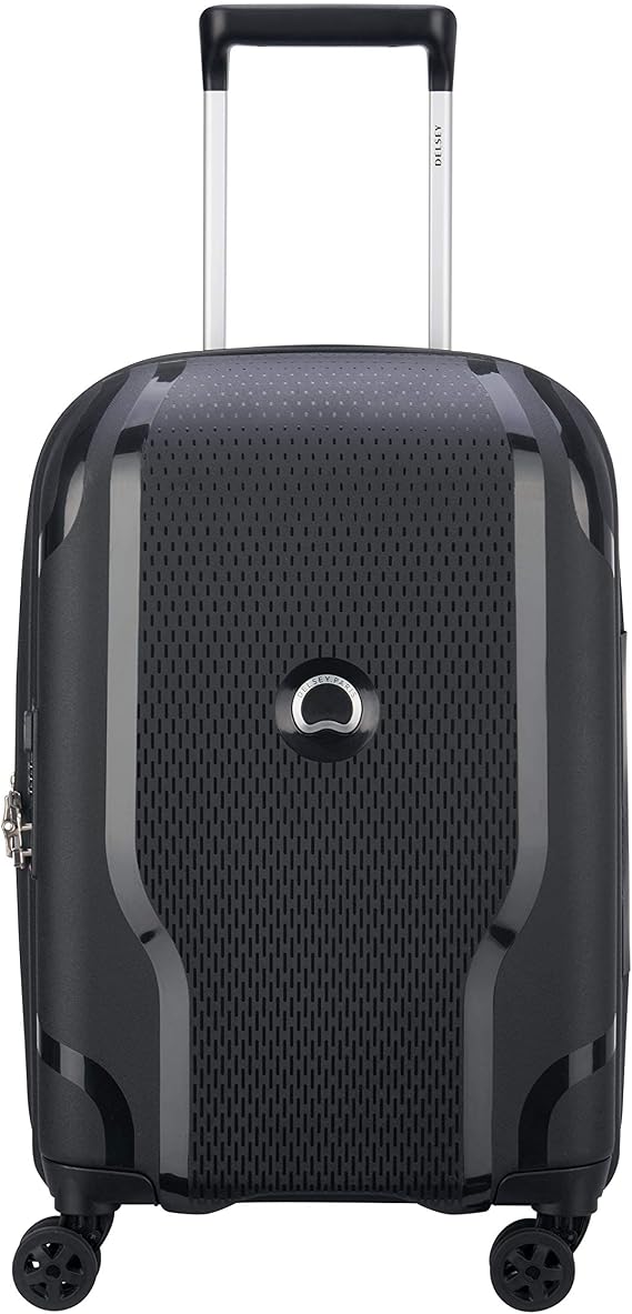 DELSEY PARIS Clavel Hardside Expandable Luggage with Spinner Wheels, Black, Carry-On 19 Inch