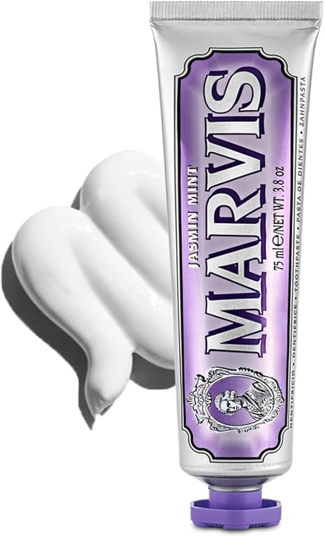 Marvis Jasmine Mint Toothpaste, Fragrant Jasmine Mint Flavor, Oral Care, Made in Italy, 3.7 oz 75 ml