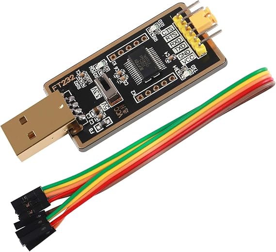 FT232RL USB to TTL Adapter for Development Projects, USB to Serial Converter with Genuine FTDI USB UART Compatible with Windows 7/8/10/XP,Linux, Mac OS