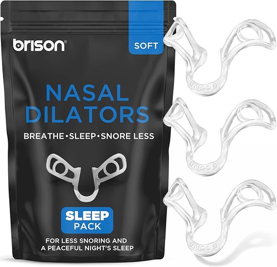 Brison Nasal Dilators for Snoring & Better Sleep, Nostril Opener 3-Pack